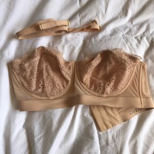 Lively Strapless Lace Nude Bra